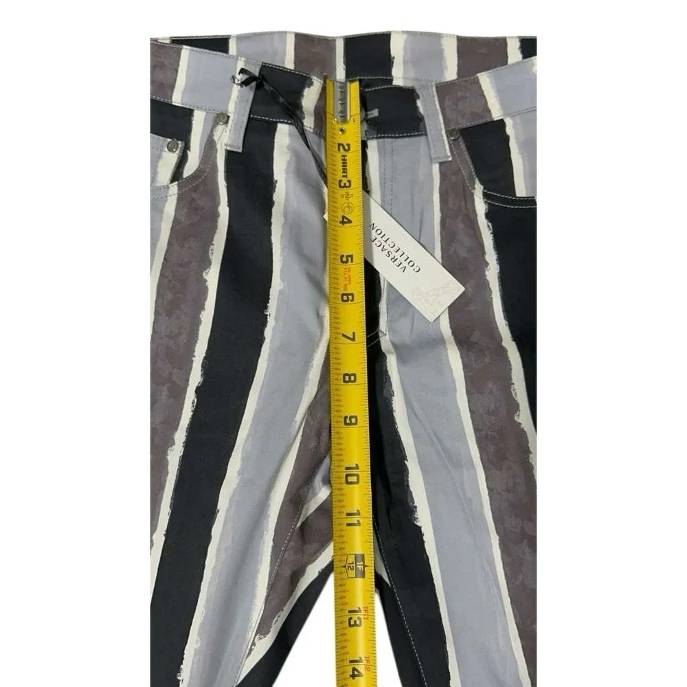Versace Collection‎ Men's Slim Fit Striped Pants Black Gray 32W New